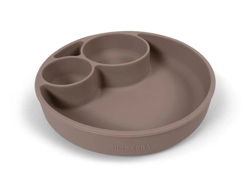 Filibabba Silicone divided plate - Warm Grey
