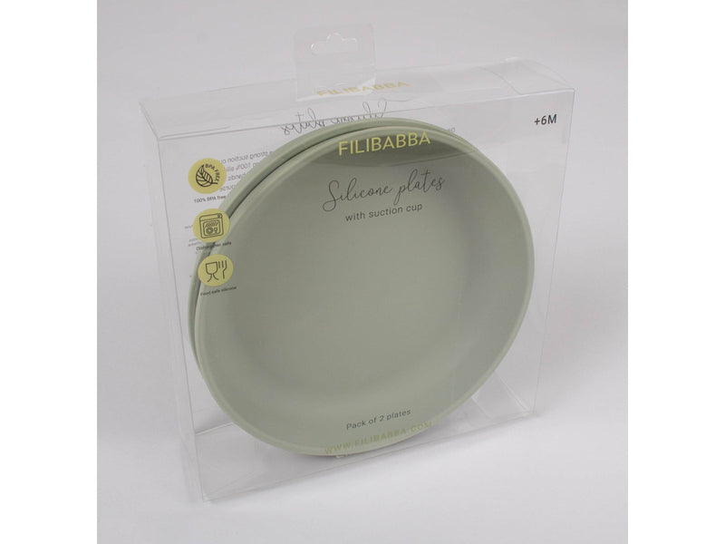 Filibabba Silicone plate 2-pack Green
