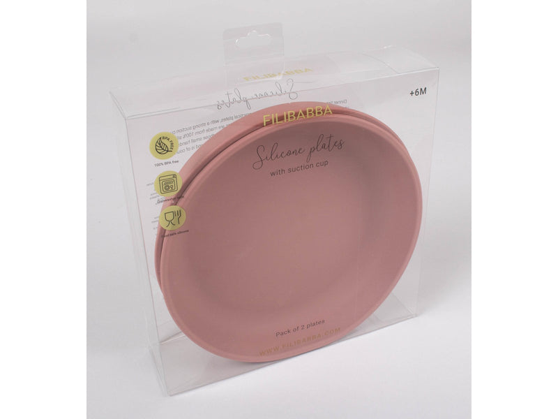 Filibabba Silicone plate 2-pack Rose