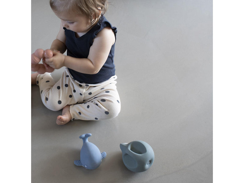 Filibabba Teether - Christian the whale Powder blue