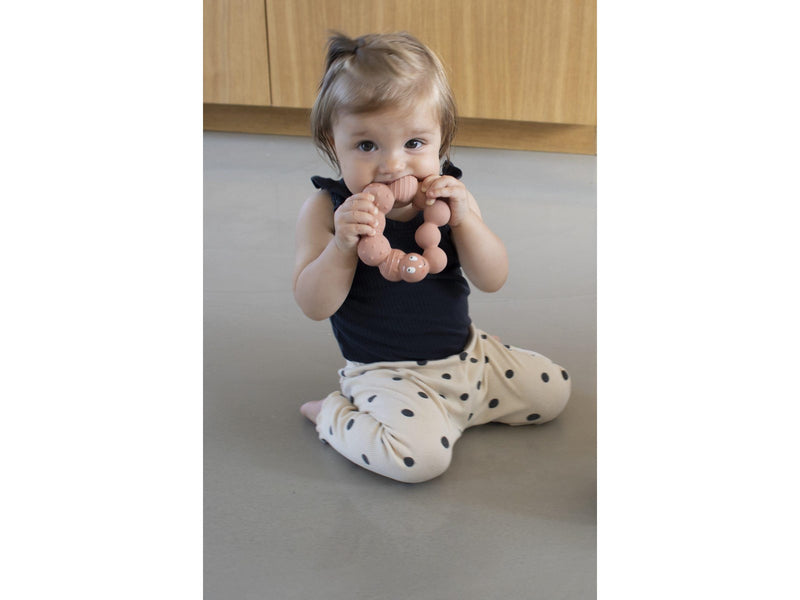 Filibabba Teether - Lily the larva Peach
