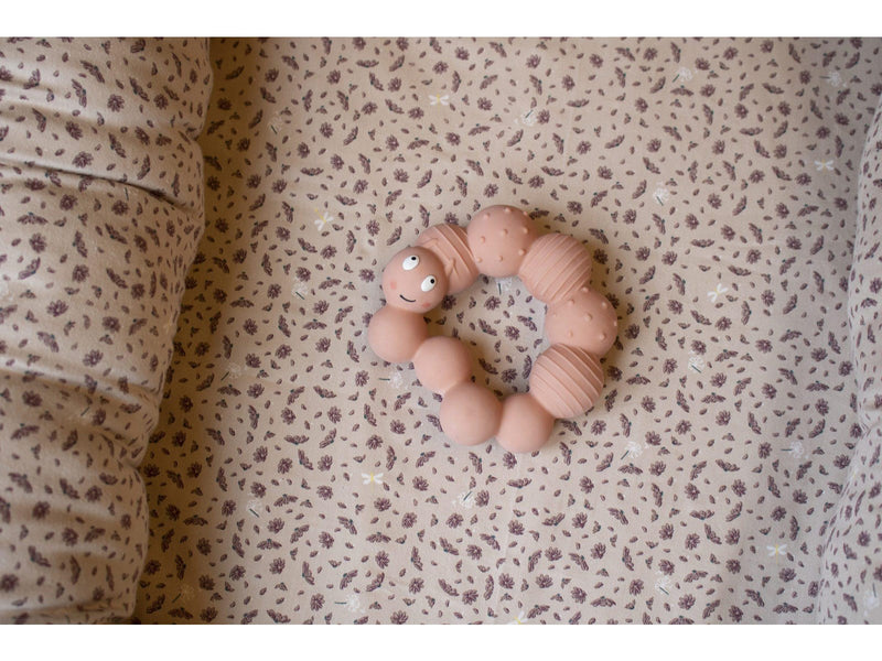 Filibabba Teether - Lily the larva Peach