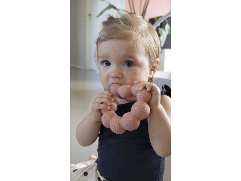 Filibabba Teether - Lily the larva Peach