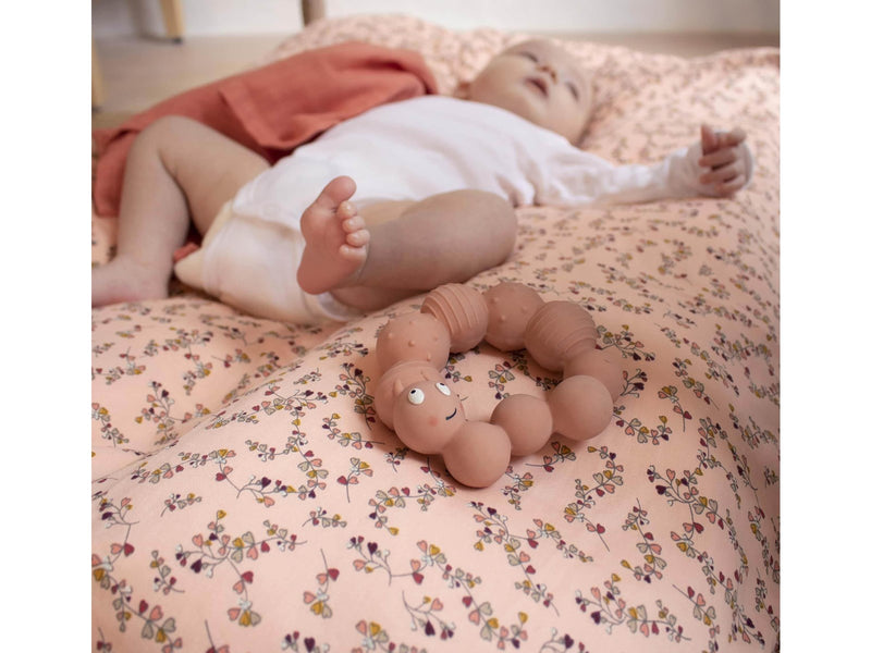 Filibabba Teether - Lily the larva Peach