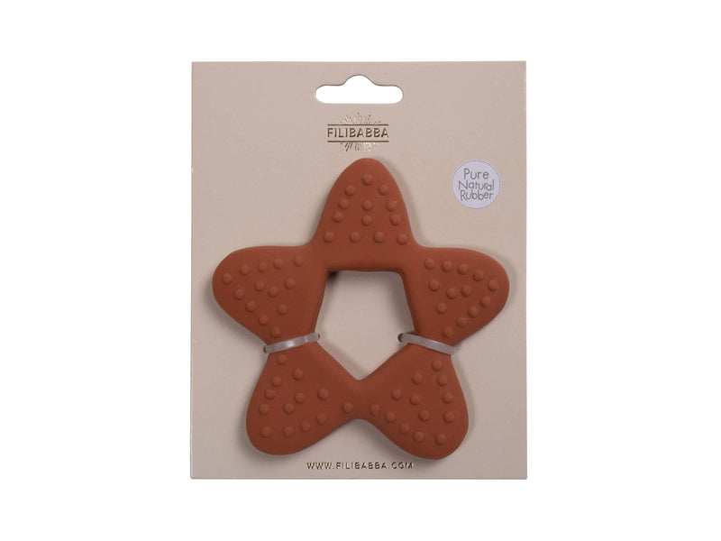 Filibabba Teether - Star natural rubber - rust