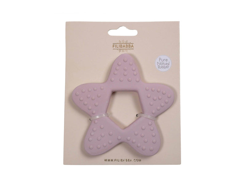 Filibabba Teether - Star rubber - light lavender