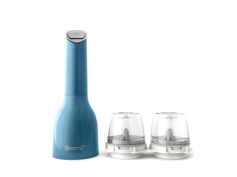 Finamill Akku-Gewürzmühle m. 2 Schoten, blau
