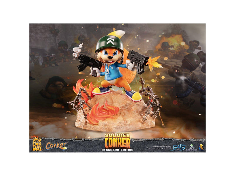 First 4 Figures - Conker's Bad Fur Day Resin Painted Statue: Soldier Conker (Standard Edition) - Figur