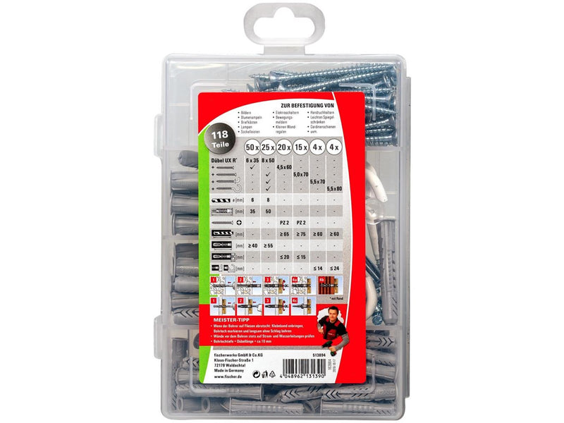 Fischer Meister-Box UX with screws and hooks