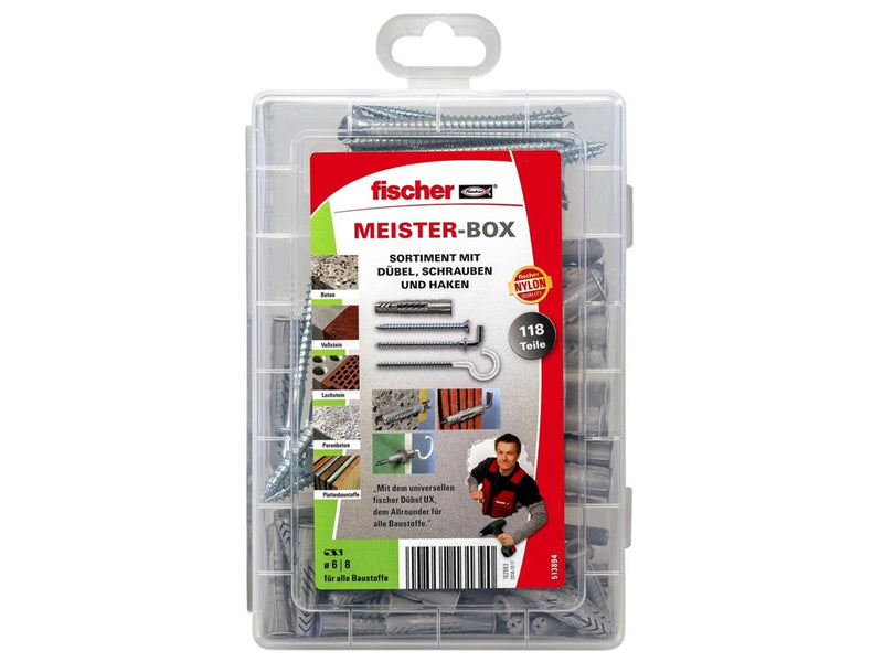 Fischer Meister-Box UX with screws and hooks
