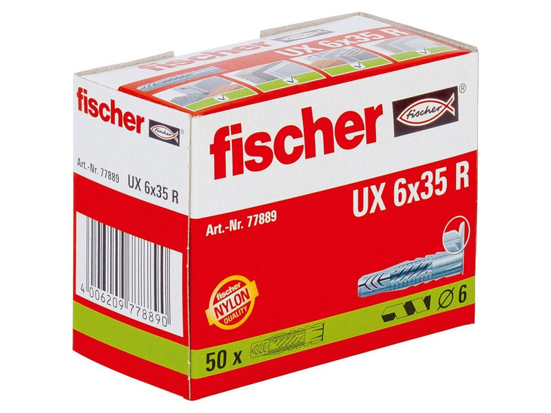 Fischer Universal plug UX 6 x 35 R with rim in carton (50 pcs.)