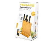 Fiskars Functional Form Bamboo knife block 5 knives