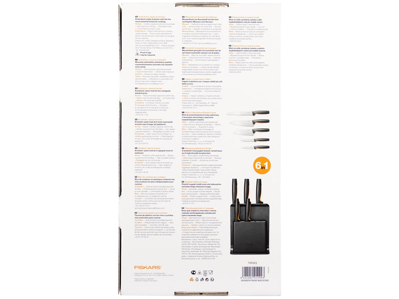 Fiskars Functional Form Plastic knife block 5 knives