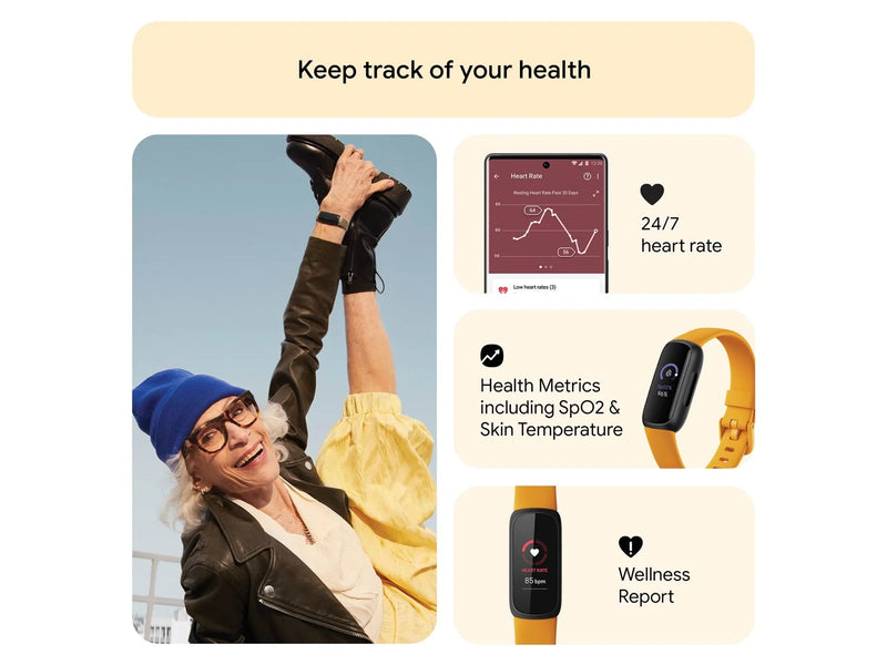 Fitbit Inspire 3 Black/Morning Glow