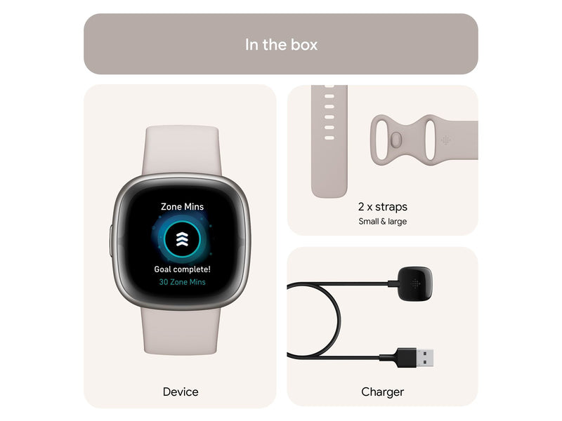 Fitbit Sense 2 Lunar White/Platinum