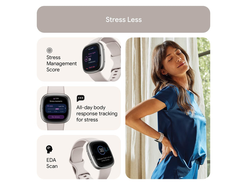 Fitbit Sense 2 Lunar White/Platinum