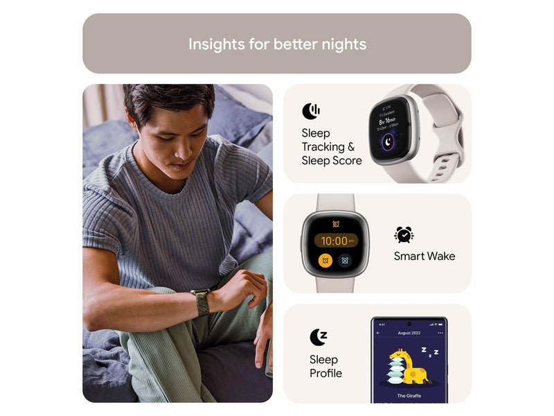 Fitbit Sense 2 Lunar White/Platinum