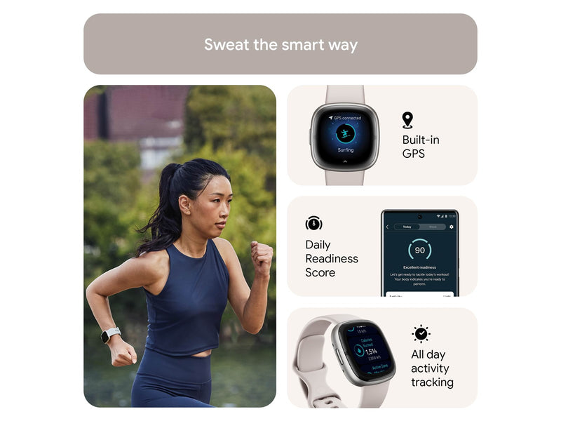 Fitbit Sense 2 Lunar White/Platinum