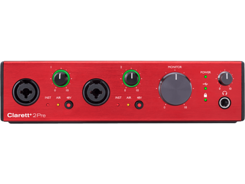 Focusrite Clarett+ 2Pre - 10 in / 4 out USB-C audio interface with analog air-circuit