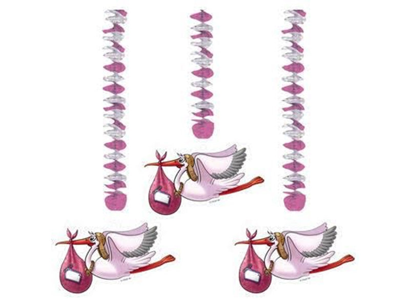 Folat BV - Pink Hanging Decoration 3 pcs.