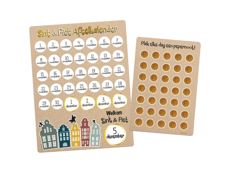 Folat BV Sinterklaas Countdown Calendar with Stickers Welcome Sint & Piet