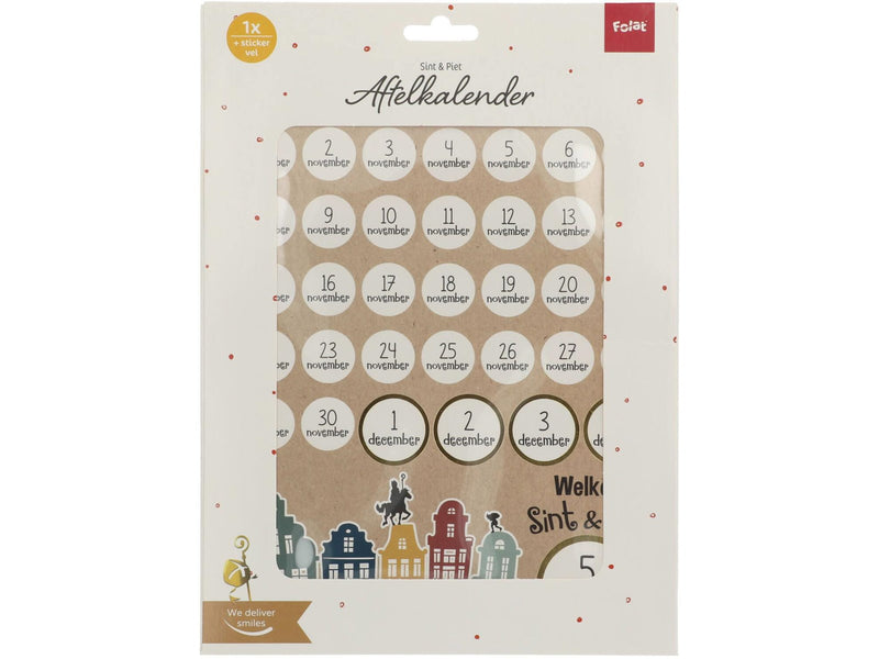 Folat BV Sinterklaas Countdown Calendar with Stickers Welcome Sint & Piet