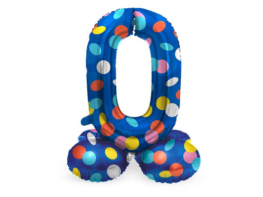 Folat BV Standing Foil Balloon Colorful Dots Number 0 - 72cm