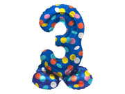 Folat BV - Standing Foil Balloon Colorful Dots Number 3 - 72cm