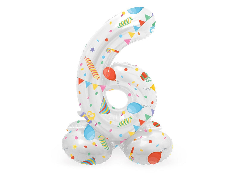 Folat BV - Standing Foil Balloon Joyful Party Number 6 -72cm