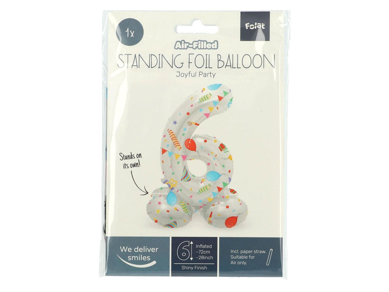 Folat BV - Standing Foil Balloon Joyful Party Number 6 -72cm