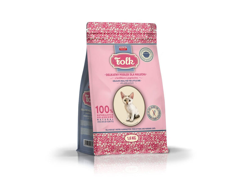 Folk Gentle meal for kittens with rabbit and lamb - dry cat food - 1.6kg