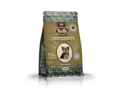 Folk Small breeds Traditional Greater Poland duck with rabbit apples and marjoram - dry dog food - 1.6kg