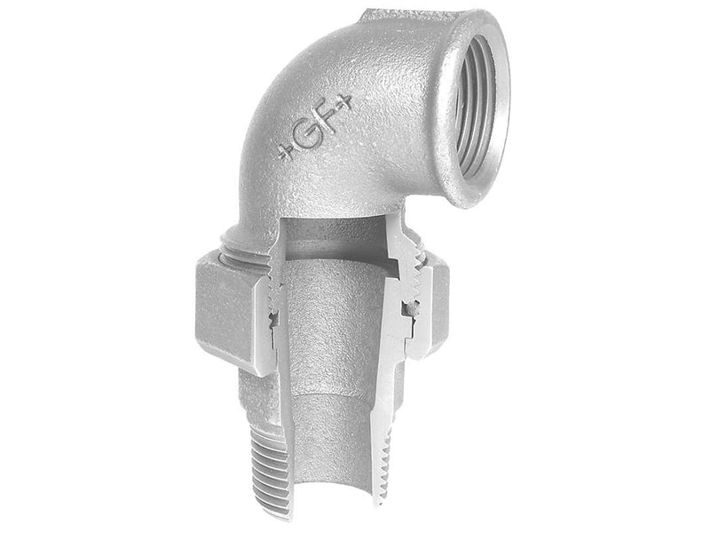 +GF+ angle union 90° galvanized 1 1/4'' socket nipple