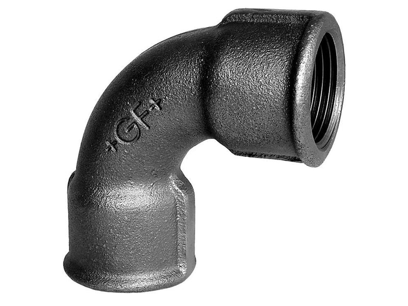 +GF+ short bend 90° black 1'' socket-socket