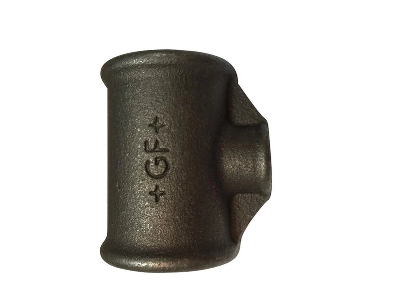 +GF+ tee 90° black reduced 1/2-1/4''