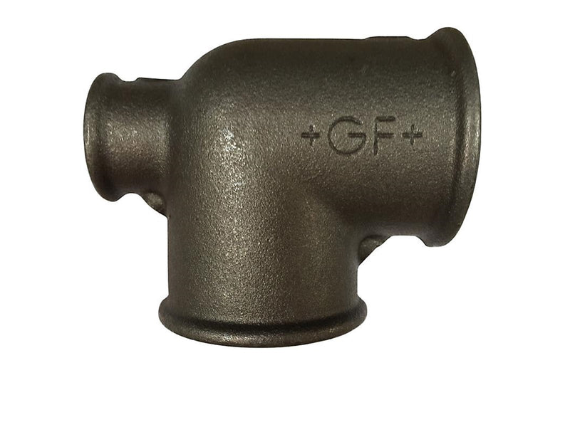 +GF+ tee 90° black reduced 2-2-1''