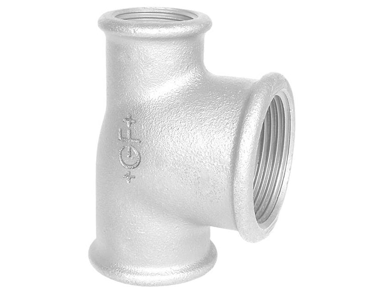 +GF+ tee 90° galvanized reduced 2 1/2-2-2''