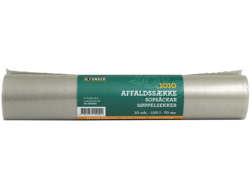 G.Funder Clear garbage bags 120 liters 10 bags per roll - extra heavy duty quality