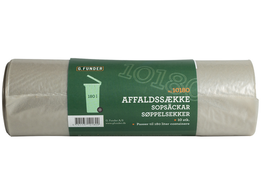 G.Funder Container garbage bags for 180 liter container clear plastic 10 bags per roll - standard quality