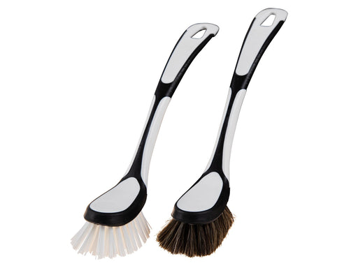 G.Funder Dishwashing brush with real clean hair. Handle in plastic and rubber.
