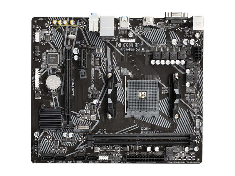 GIGABYTE A520M K V2 Mainboard - AMD A520 - AMD AM4 - DDR4 RAM - Micro-ATX