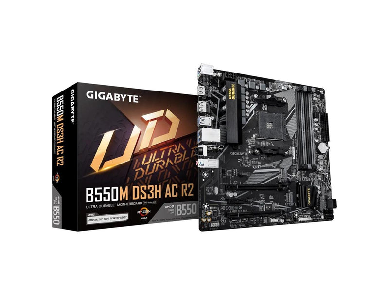 GIGABYTE B550M DS3H AC R2 Mainboard - AMD B550 - AMD AM4 - DDR4 RAM - Micro-ATX