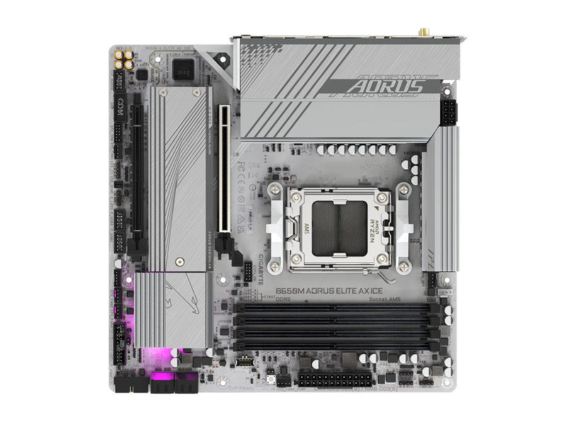 GIGABYTE B650M AORUS ELITE AX ICE Mainboard - AMD B650 - AMD AM5 - DDR5 RAM - Micro-ATX