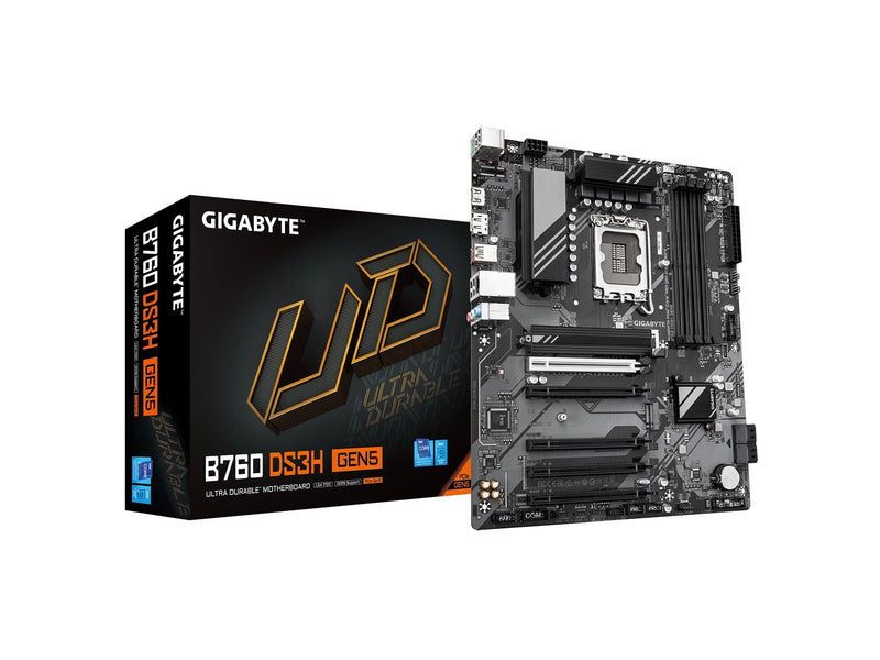 GIGABYTE B760 DS3H GEN5 Mainboard - Intel B760 - Intel LGA1700 - DDR5 RAM - ATX