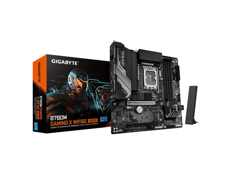 GIGABYTE B760M GAMING X WIFI6E GEN5 Mainboard - Intel B760 - Intel LGA1700 - DDR5 RAM - Micro-ATX