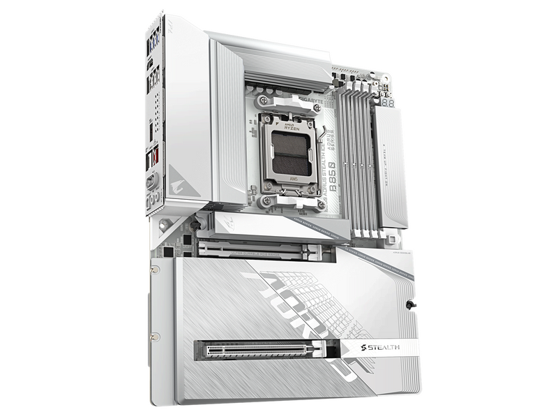 GIGABYTE B850 AORUS STEALTH ICE Mainboard - AMD B850 - AMD AM5 - DDR5 RAM - ATX
