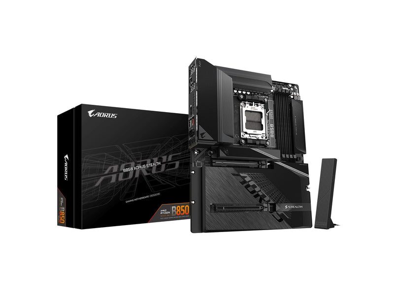 GIGABYTE B850 AORUS STEALTH Mainboard - AMD B850 - AMD AM5 - DDR5 RAM - ATX