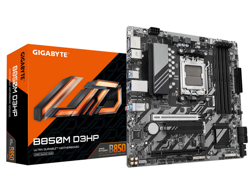 GIGABYTE B850M D3HP Mainboard - AMD B850 - AMD AM5 - DDR5 RAM - Micro-ATX
