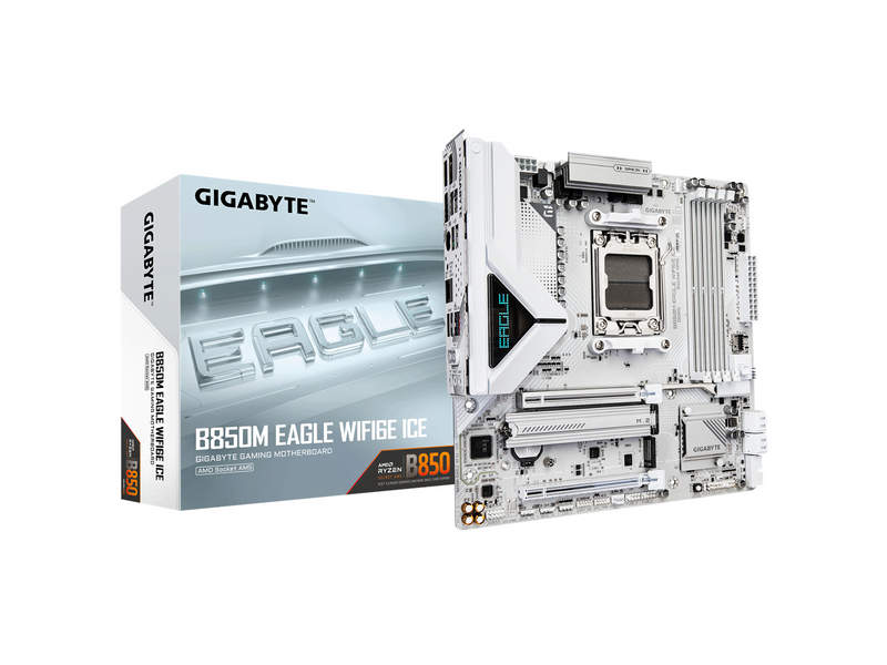 GIGABYTE B850M EAGLE WIFI6E ICE Mainboard - AMD B850 - AMD AM5 - DDR5 RAM - Micro-ATX