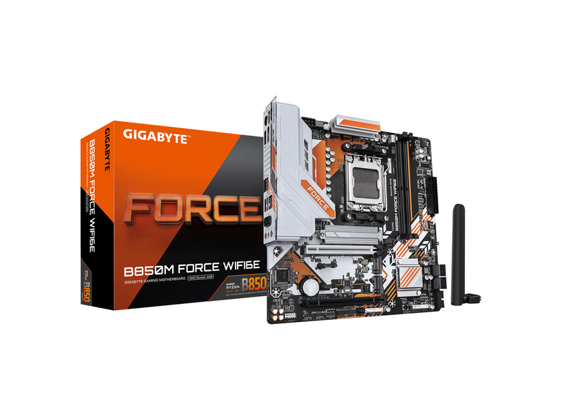 GIGABYTE B850M FORCE WIFI6E Mainboard - AMD B850 - AMD AM5 - DDR5 RAM - Micro-ATX